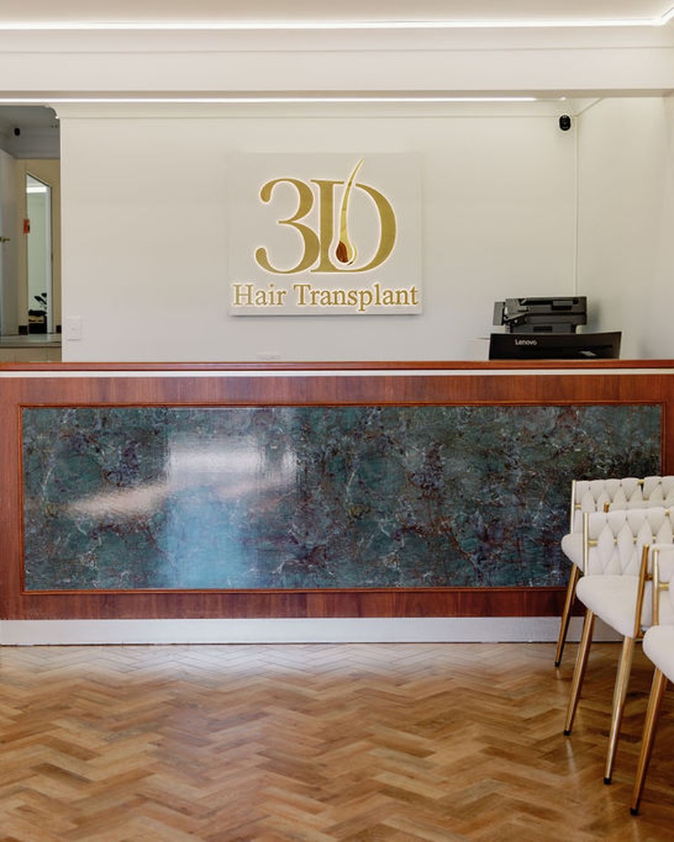Reception area at 3D Hair Transplant, Bundall